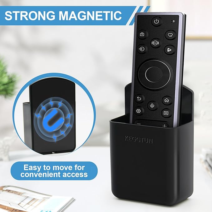 Remote Control Holder Wall Mount, TV Remote Organizer, Marker and Tool Holder for Whiteboard Refrigerators Carport (Magnetic, 2PCS)