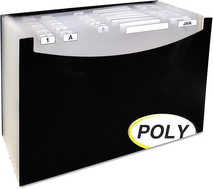 C-Line 48221 21-Pocket Stand-Up Design Expanding File, 12-Inch Exp, Legal, 15 x 9 1/4, Black