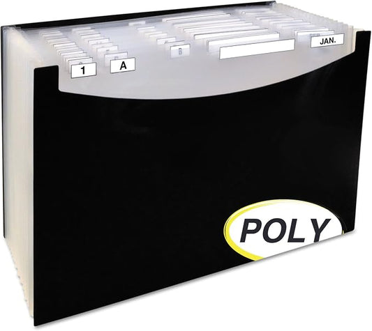 C-Line 48221 21-Pocket Stand-Up Design Expanding File, 12-Inch Exp, Legal, 15 x 9 1/4, Black
