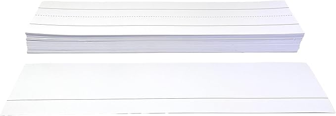 Reskid 100pk of 3 x 12in White Sentence Strips for Teachers - Cardstock Sentence Strips, Thick 80lb Cardstock Strips, Paper Strips, Made in America (Ruled, 3x12)