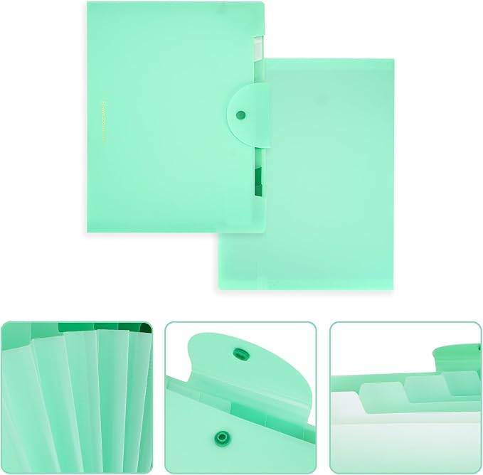 8 Pocket File Folders/4 pcs and 4pcs Poly File Folder, Expanding File Folder, A4 Letter Size, Placstic Expanding File Folders Accordion Document Organizer for School Office Home