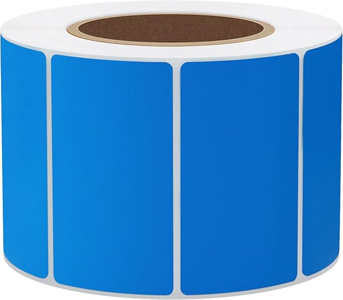 Hybsk 2.25x1.25 inch Color Direct Thermal Labels for Shipping, Barcodes, Address, Compatible with Rollo Label Printer & Zebra Desktop Printers (2.25"x1.25",Blue)