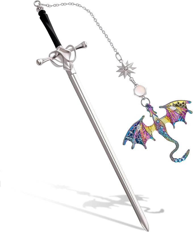 Fourth Wing Personalized Unique Fantasy Dragon Sword Metal Bookmark Book Marks for Reading Teacher Men Women Book Lovers Appreciation Graduation Birthday Retirement Friend Gifts