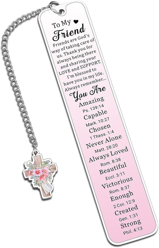 Christian Friendship Gifts for Women Friend Bookmark Birthday Valentines Day Gifts for Best Friend Girl Religious Bookmarks for Book Lovers Special Long Distance Friends Gift for Female Friends BFF