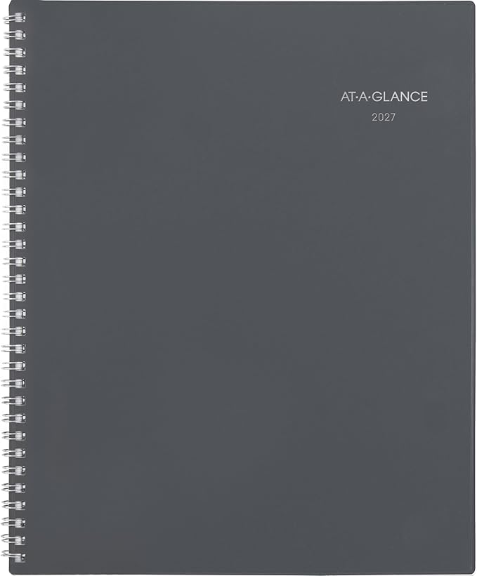 AT-A-GLANCE 2027 Planner, Monthly, 8.5" x 11", Tabbed, DayMinder, Gray (GC4700727)