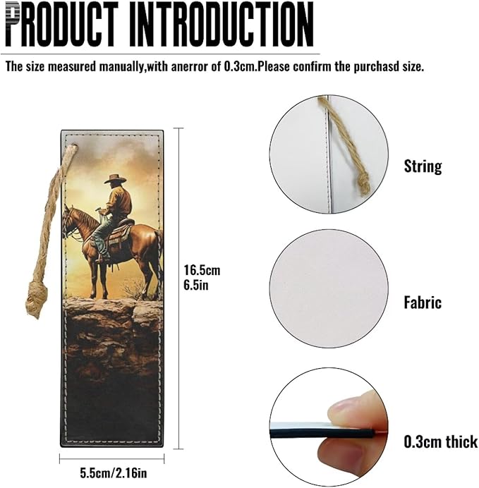 PU Bible Covers for Men Large Size Bible Case Bible Bag with Leather Bookmark (Set of 1),Western Cowboy Scripture,X-Large