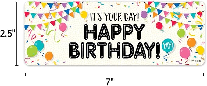 CTP Core Decor Happy Birthday Bookmarks - Celebrate Student Birthdays 30 per Package (Creative Teaching Press 11154)