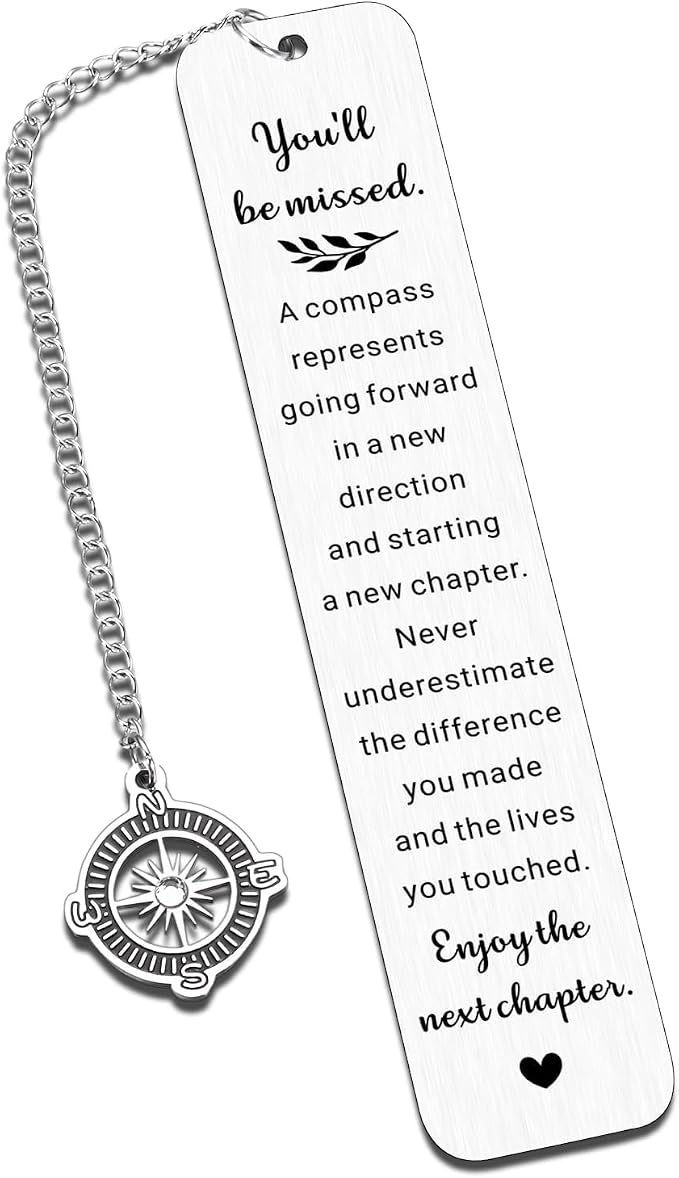 You Will Be Missed Compass Bookmark, Farewell Gifts for Coworkers, Leaving Goodbye Going Away Gifts for Coworker Women Best Friends Her Manager Boss Teacher, Birthday Retirement for Coworkers