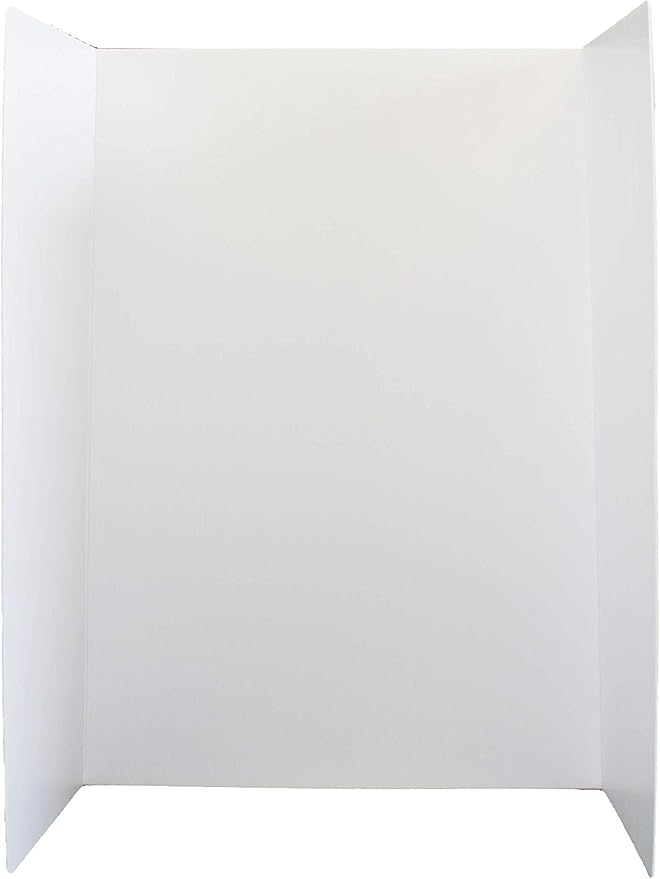 Flipside Products 36” x 48” Reusable Plastic Project Boards for Presentations, Science Fair, School Projects, Event Displays and Trifold Picture Board - White - 24 Pack