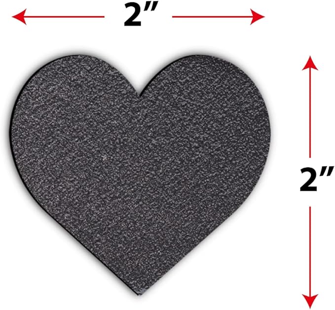 Black Dry Erase Chalkboard Magnetic Shelf Label Magnets. Perfect for Kitchen or Office. (2" Heart 10 Pieces)