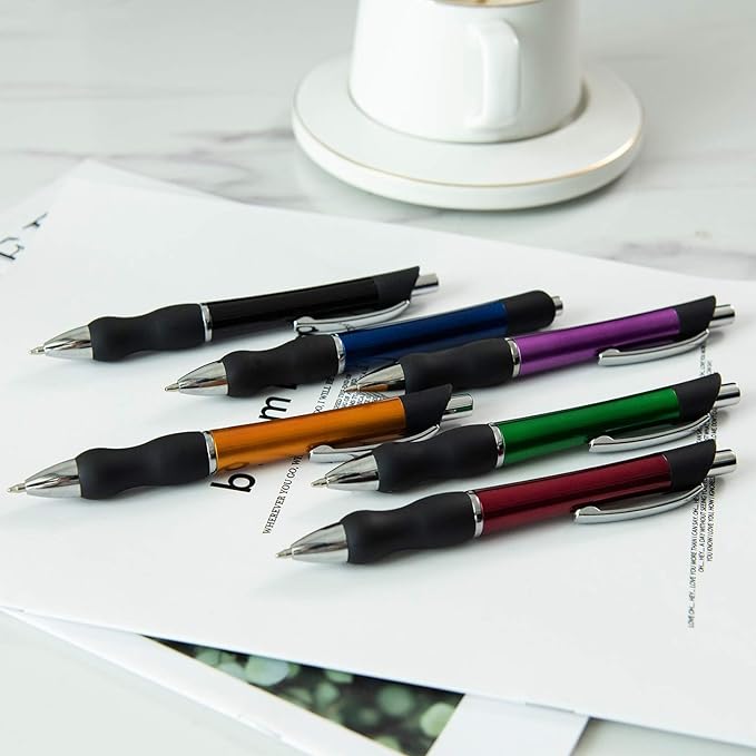 MiSiBao Retractable Ballpoint Pens Black Ink 1mm Medium Point Work Pen Smooth Writing for Men Women Office Business(12 count+4refills)
