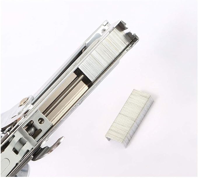 Liudan Stapler Handheld Stapler, Labour-Saving Office Supplies, Silver Stapler, Movable, Durable Metal Stationery, Desk, 20-Sided Capacity Office Stapler