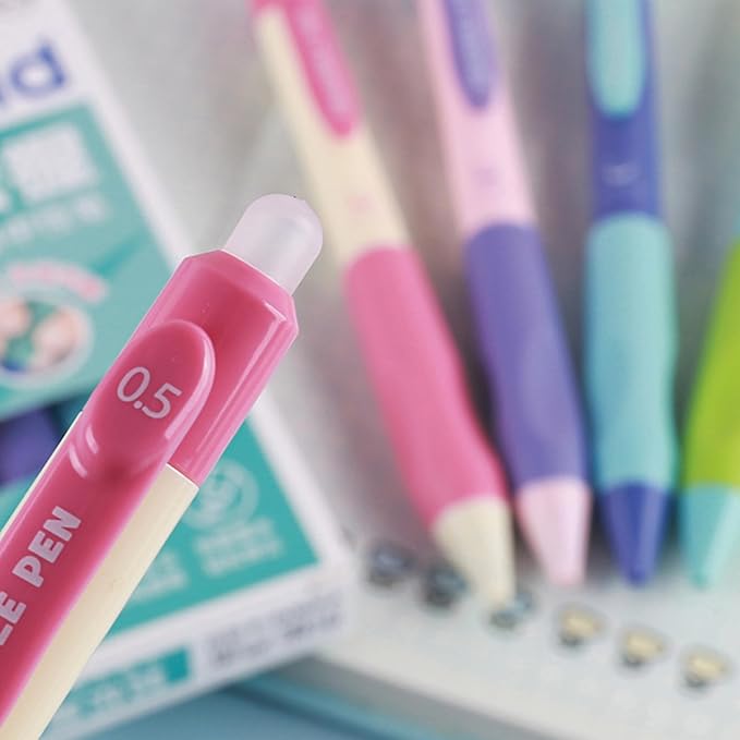 MOZXIRZ 4 Pcs Erasable Gel Ink Pens Cute Retractable Erasable Pens 0.5mm Blue Ink Pen Office School Pens Cute Aesthetic Pens Women Girls Pens Boys Men Pens (Style 3-Blue Ink)