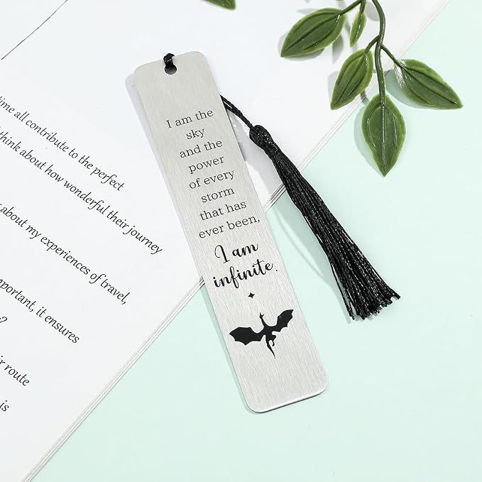 Dragon Metal Bookmarks Set, Fourth Wing Stainless Steel Bookmark with Charm, Book Mark for Reading Women and Men, Book Accessories for Book Lover (Style 1)