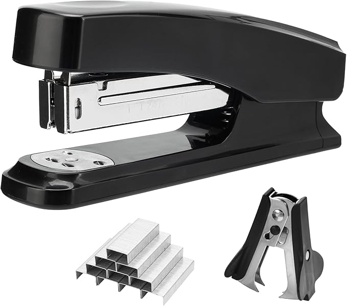 M&G Desktop Stapler with 100 Staples and Remover, 25 Sheet Capacity, Two Binding Modes, Basic Stapler for Office School Home, Black