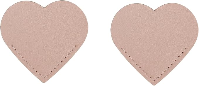 2 Pcs Leather Heart Bookmarks, Reading Accessories, Book Marks for Women Teacher Students Book Reading Lovers (Pink)