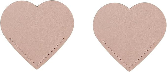 2 Pcs Leather Heart Bookmarks, Reading Accessories, Book Marks for Women Teacher Students Book Reading Lovers (Pink)