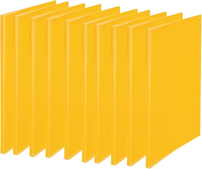 Plus File Simple Clear File A4 Vertical 20 Pockets, 10 Pieces, Orange FC-220SC 98-166 x 10