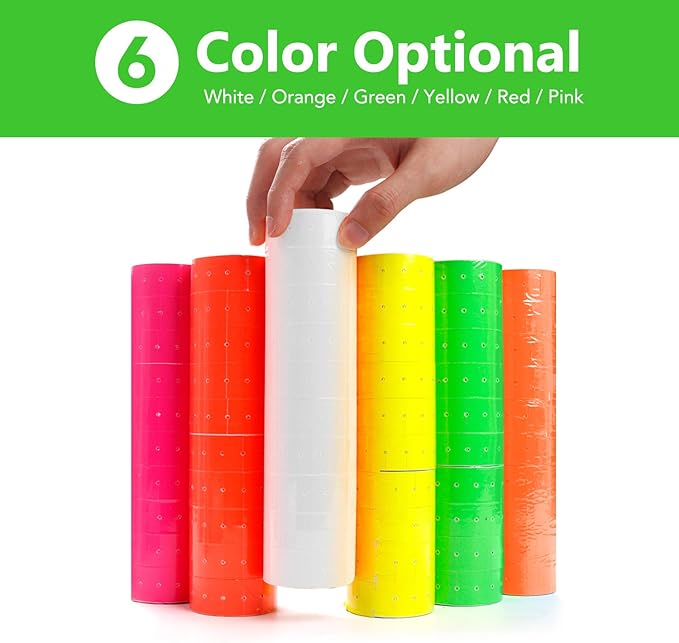 30 Rolls 15000 Price Gun Labels for Mx-5500 White Price Marker Stickers, Super Sticky Label Paper Tag Labels (Green)