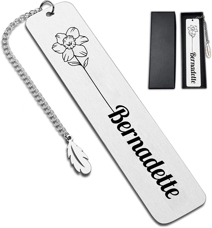 Personalized Birth Flower Bookmarks for Women Book Lover Birthday Custom Bookmarks Customized Gifts for Her Valentine's Day Graduation Gift for Female Girl Sister Girlfriend Christmas Wedding Gift