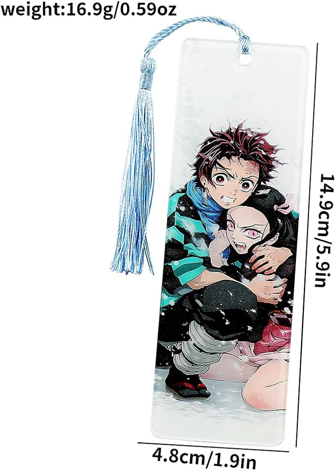 Anime Demon Kamado Acrylic Bookmark - Anime Tanjiron Zenitsu Giyuu Kyoujurou Figure Page Mark Reading Tool, Holiday Gifts for Reading Fans Book Lovers Bookworm (Style H)