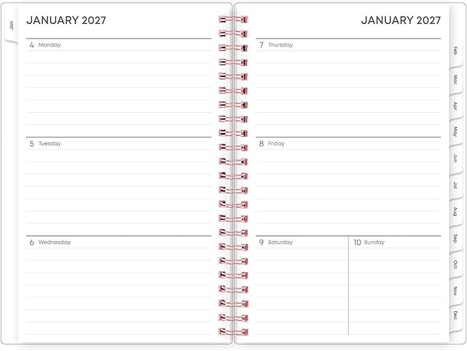 Blue Sky 2027 Weekly and Monthly Planner Calendar, January 2027 - December 2027, 5" x 8", Flexible Frosted Cover, Laminated Tabs, Durable Twin Wire Binding, Joselyn