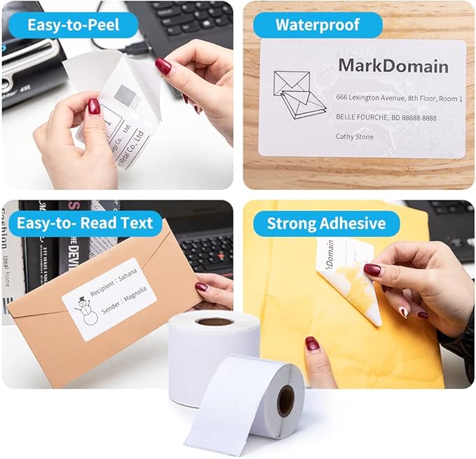 MarkDomain 10 Rolls Compatible 30323 (2-1/8" x 4", 54mm x 102mm) Shipping/Adress Label for Label Writer 450, 4XL, 450 Duo/Turbo Printers, Not for 550/5xl, 1 roll/200 Labels