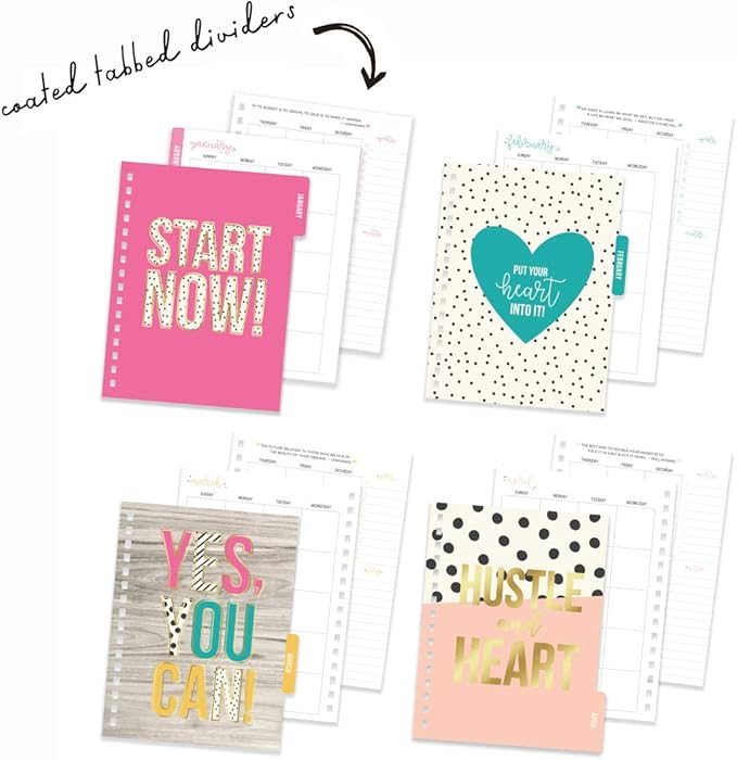 Pukka Pad, Carpe Diem Budget Planner Spiral Bound Notebook with 12 Month Calendar, Dividers, Inserts, and Sticker Sheets – Features Savings Goals & Tracker, Financial Overview, and Bank Information