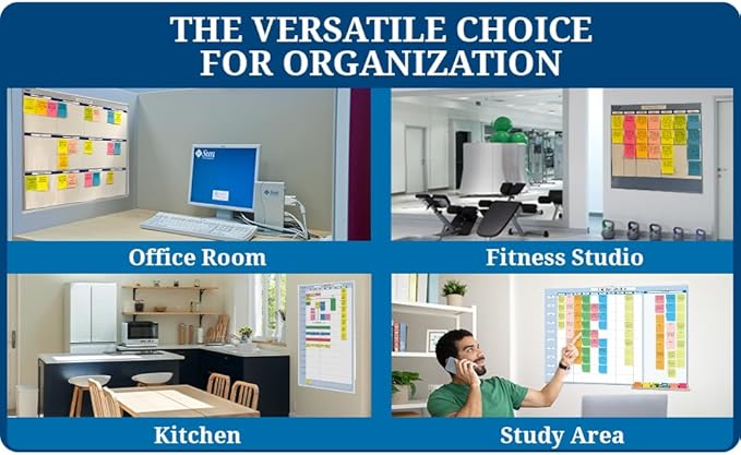 5-Column Dry-Erasable Project Wall Planner- Best in It's Class. Non-ghosting/Non-staining Sky Blue Horizontal 36 x 75
