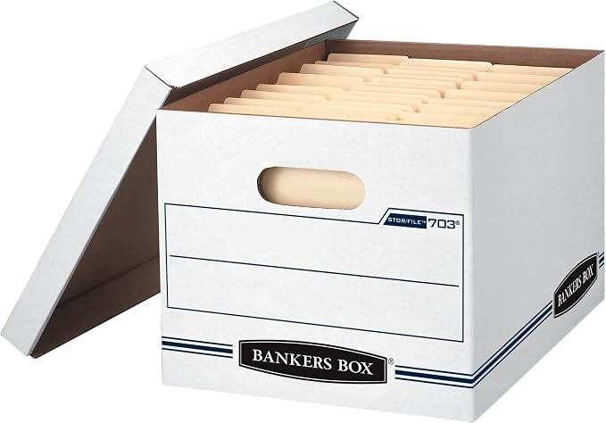 Bankers Box® Stor/File™ Standard-Duty Storage Boxes With Lift-Off Lids, Letter/Legal Size, 10" x 12" x 15", 60% Recycled