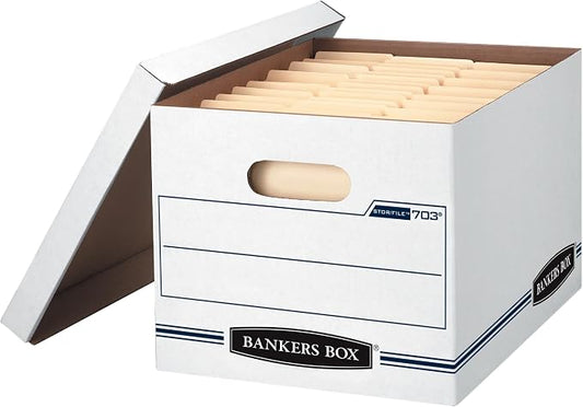Bankers Box® Stor/File™ Standard-Duty Storage Boxes With Lift-Off Lids, Letter/Legal Size, 10" x 12" x 15", 60% Recycled