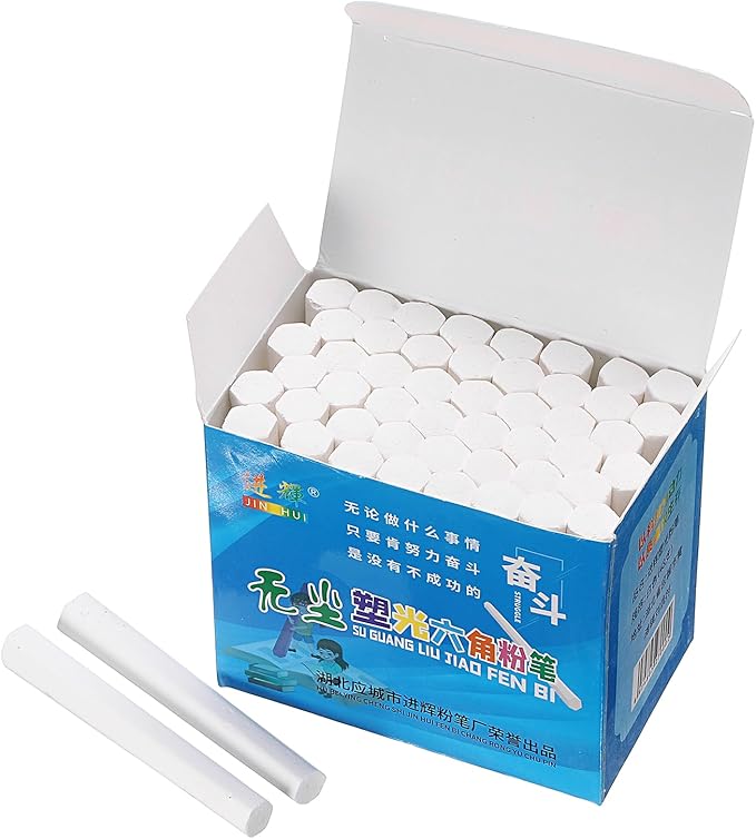 PATIKIL 48 PCS Chalkboard Chalk, Dustless Chalk Small Bulk Colored Thin for Chalkboard Blackboard Teacher Classroom Adults Indoor Home Office Supplies, White