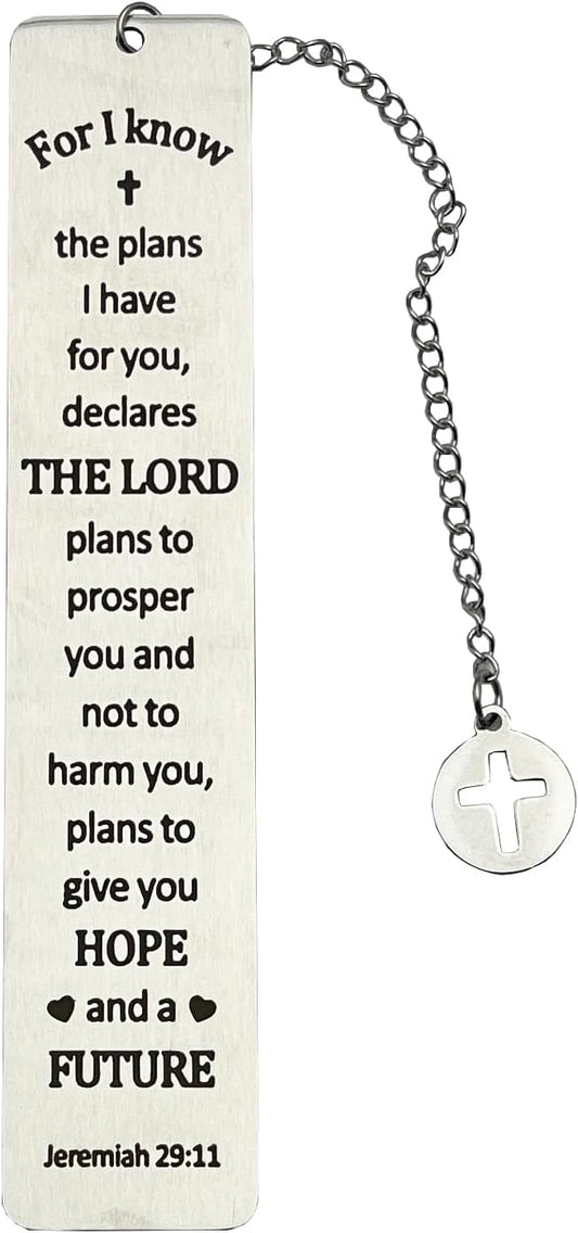 Bible Bookmarks Book Markers, Metal Christian Bookmark Gift Accessories (Jeremiah 29:11)