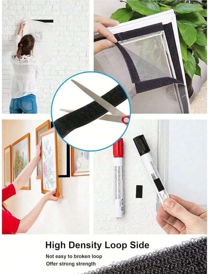 Strong Self Adhesive Hook and Loop Fastener Tape Double Side Adhesive Tape with Glue Sticker