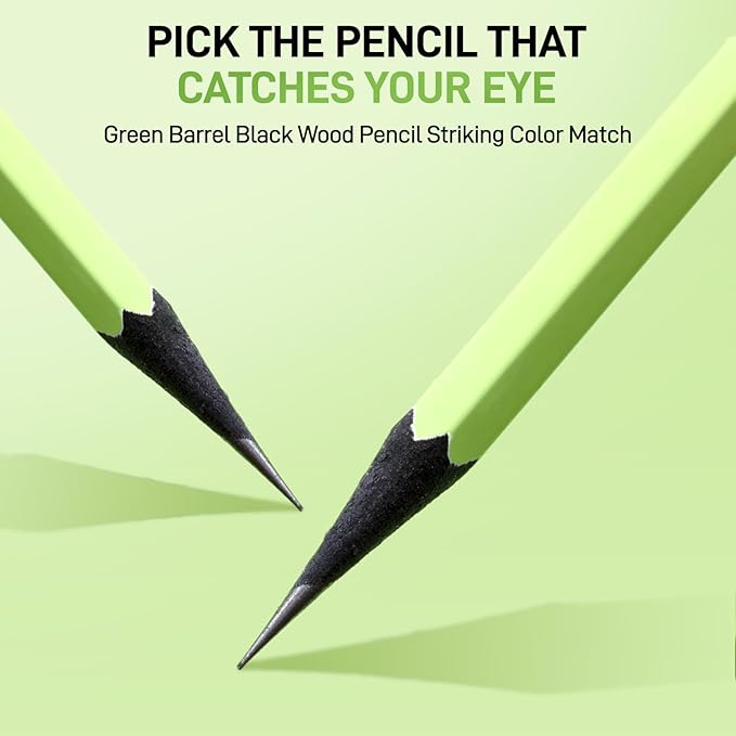 M&G Wood-Cased 2B Pencils, 30 Count Green Barrel Black Wood, Hexagonal Bulk Pencils for School or Office, Unsharpened, No Eraser, Anti-Bite Tip, for Writing, Drawing,Sketching