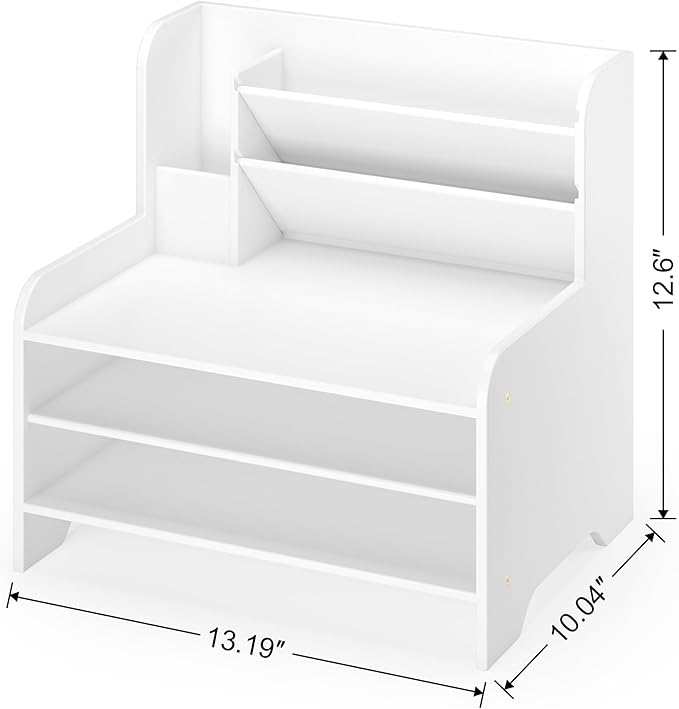 Desk File Organizer - 6-Tier Desktop Mail Letter Tray Paper Document Organizer with Pen Holder for Home Office Supplies, Office Desk Accessories & Workspace (White)