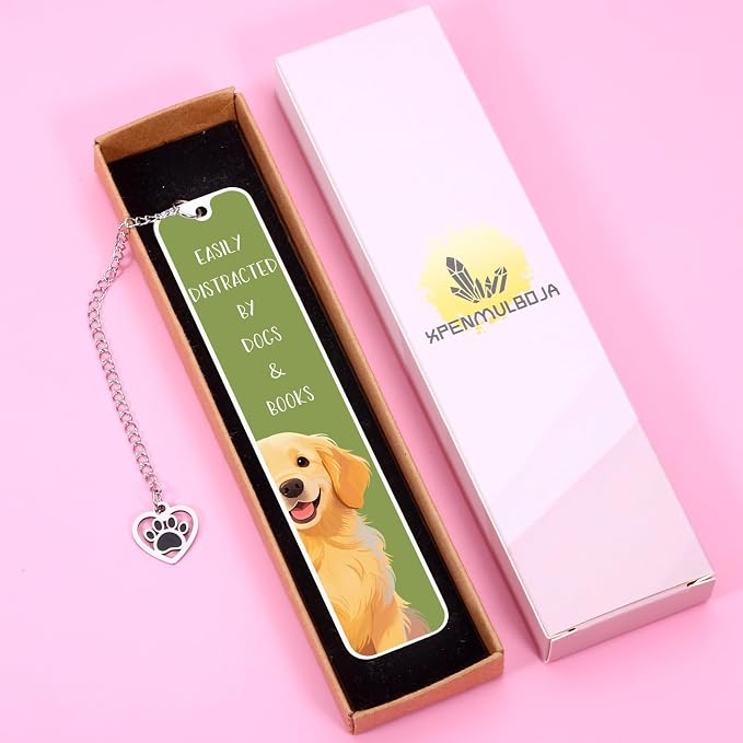 Dog Dad Fathers Day Gifts for Husband, Funny Fathers Day for Golden Dogs Dad Gift, Golden Bookmark for Women Men, Book Club Gift for Dogs Lovers Kids Adults, Reading Accessories for Book Lover Nerds
