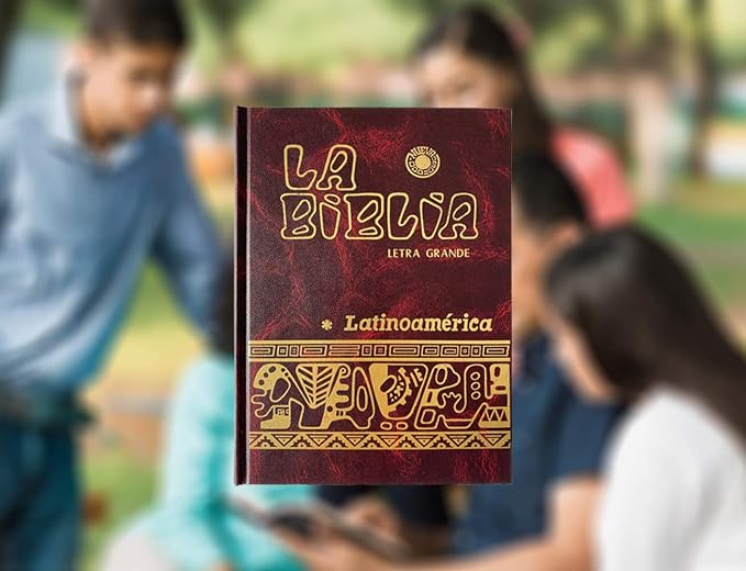 La Biblia Catolica Latinoamericana Letra Grande Edicion Cartone en Español con Señalador Biblico - The Latin American Catholic Bible Spanish Edition with Bookmarks (Red)