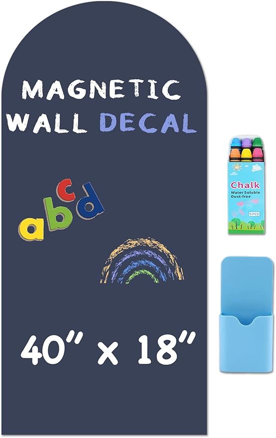 Arch Magnetic Wall Decal - 40" x 18" Matte Finish Chalkboard Sticker for Wall - Magnetic Board for Playroom, Home Classroom(Navy Blue)