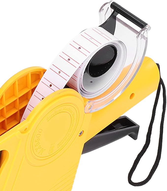 Eujgoov 8 Digits Price Tag, Portable Label Maker, Manual Labeling Machine with Price Label, Yellow