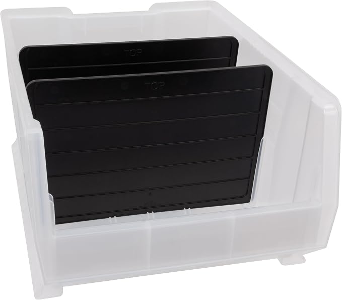 Akro-Mils 30289 Super-Size AkroBins Plastic Storage Bins, Space-Saving Stackable Bins for Garage, Classroom, Warehouse Organization, 24" L x 18" W x 12" H, Clear, 1-Pack
