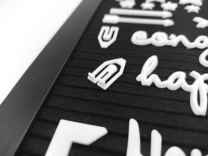 Felt Letter Board Letters Set, Letter Sign Symbol Numbers and Cursive Week and Month Only