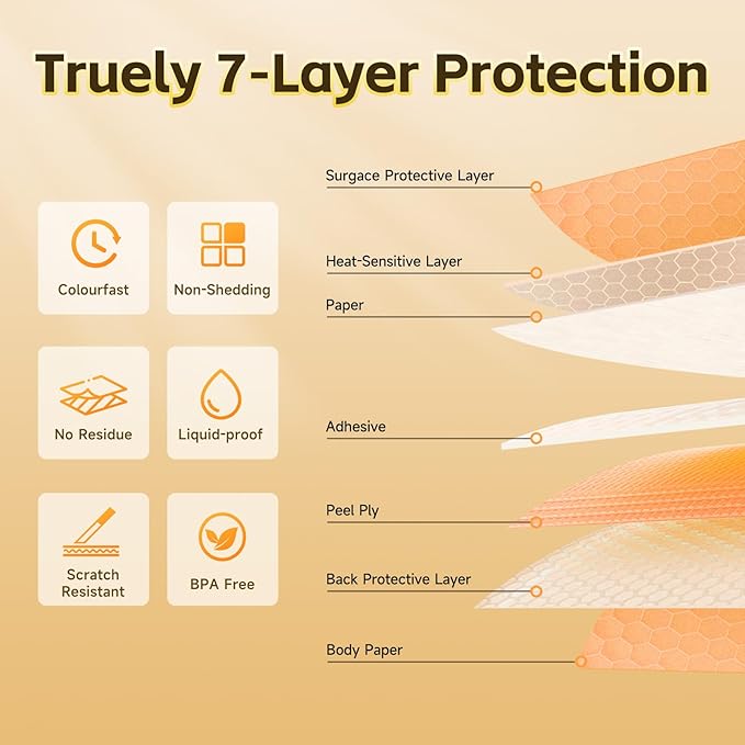 Thermal Labels DETONGER 1/2 Width Compatible Tape Refills Label Stickers Film Coatedfor Label Maker Tapes Home Office School Business Use Sticky Liquid-Proof 0.5"×1.6"(12×40mm) Yellow