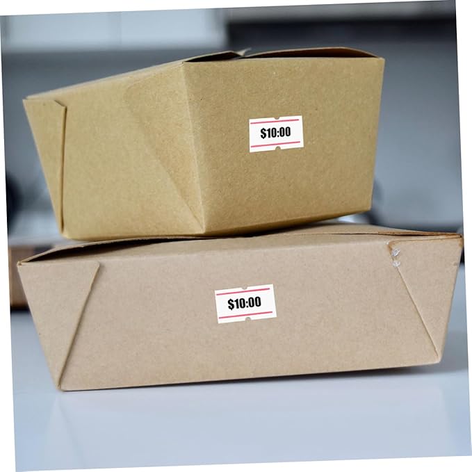 10 Rolls Prices Machine Labels Paper, White Pricemarker Label Stickers Sticky Prices Tag White Pricegun Labels Writable Prices Tags of Prices Tag Machines