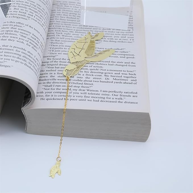 6 Pack Metal Animal Bookmarks with Chain, Golden Hollow Bookmark Gift for Book Lovers, Writers, Readers, Children, Teens, Men, Women, Adults