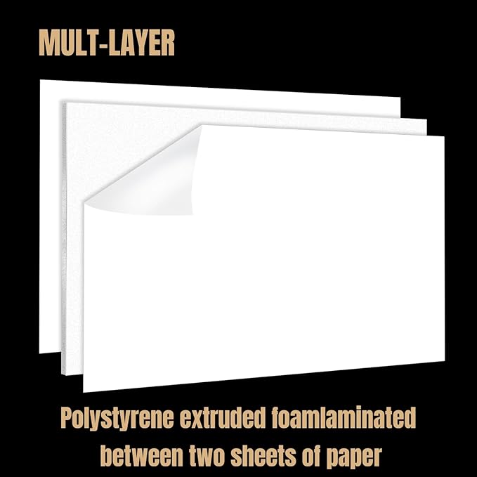 WEWLINE 24x36" White Foam Board (3/16" Thick), 5 Packs of Foam Core Board, Poster Board Perfect for Signage, Displays, Backdrops, DIY Projects & Office Use