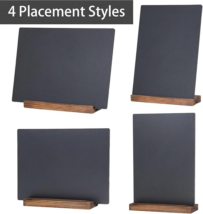 Chalkboard Sign - 8.7x12 in Decorative Family Message Board with Base