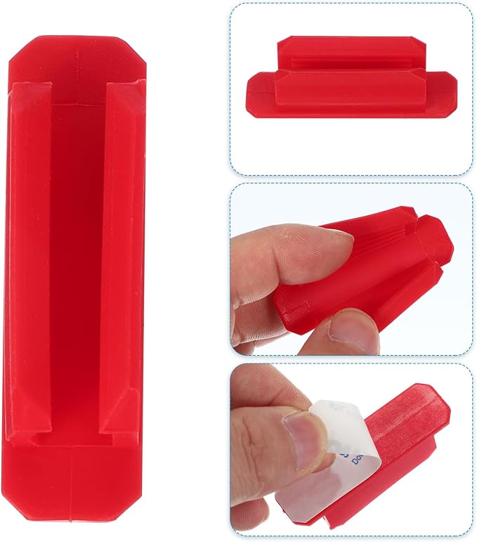 PATIKIL Pen Holder for Desk, 30 Pack Adhesive Pencil Holders Silicone Pencil Holder for Classroom Office Accessories Teacher Supplies, Black/White/Red/Blue/Green