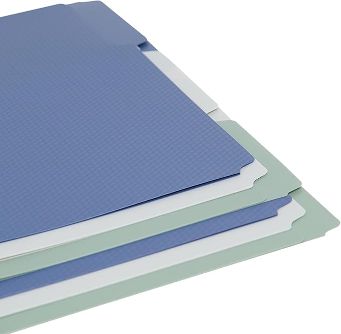 U Brands Modern Classic Fashion File Folders, 1/3-Cut, Letter Size, Assorted Colors, 24 Pack, Poly (Blue/Gray/Green)