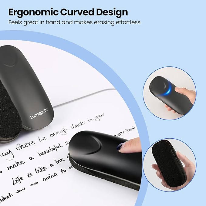 Magnetic White Board Eraser, Glass Board Erasers, 2 Pack, Dry Erase Eraser for Dry Erase Board and Glass Board, Office and School Supplies (Gray and Black)